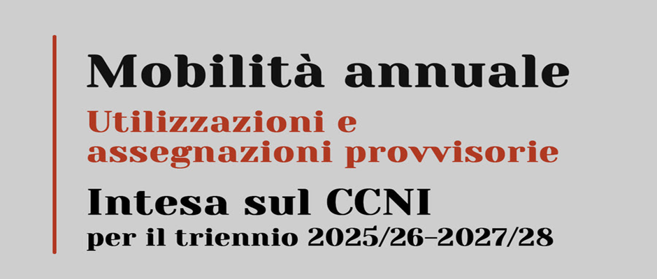 MOBILITÀ ANNUALE (ASSEGNAZIONI PROVVISORIE ED UTILIZZI)  DOMANDE DAL 14 AL 25 LUGLIO