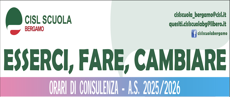 SEDI TERRITORIALI CISL SCUOLA BERGAMO - ORARI 2025/26