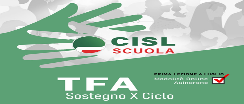 TFA PER IL SOSTEGNO X CICLO CORSO DI PREPARAZIONE CISL SCUOLA BERGAMO