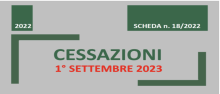 Cessazione dal servizio 1° Settembre